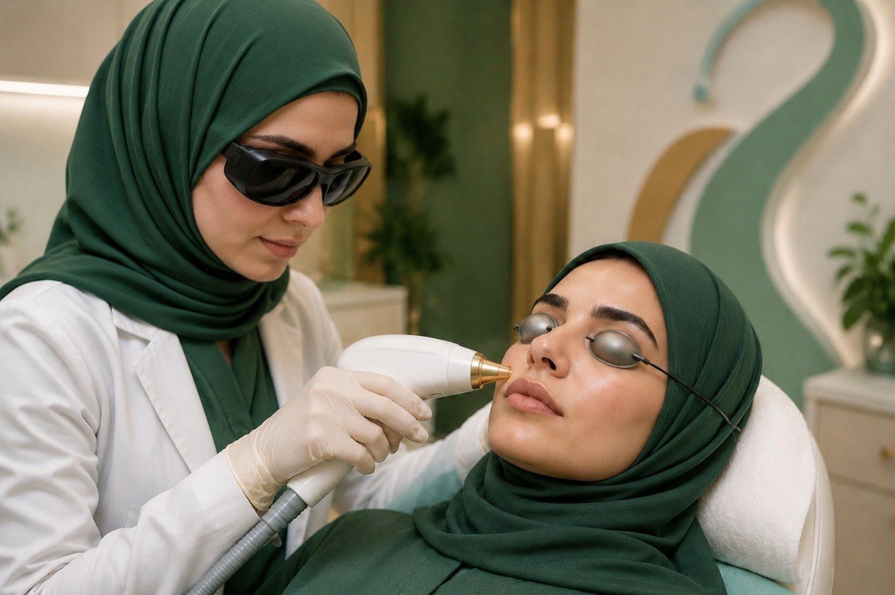 تشقير الوجه والحواجب بالليزر والفرق عن إزالة الشعر